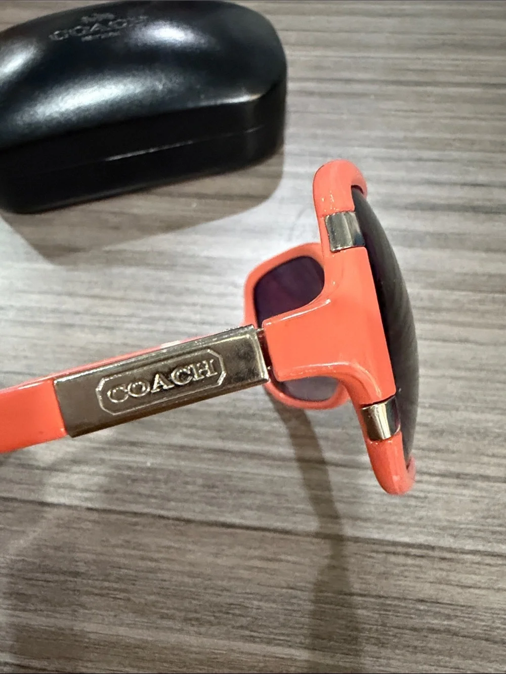 Vintage Coach Coral/Pink Oversized Women's Sunglasses